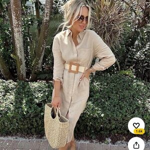The Drop Linen Long Sleeve Shirt Dress
